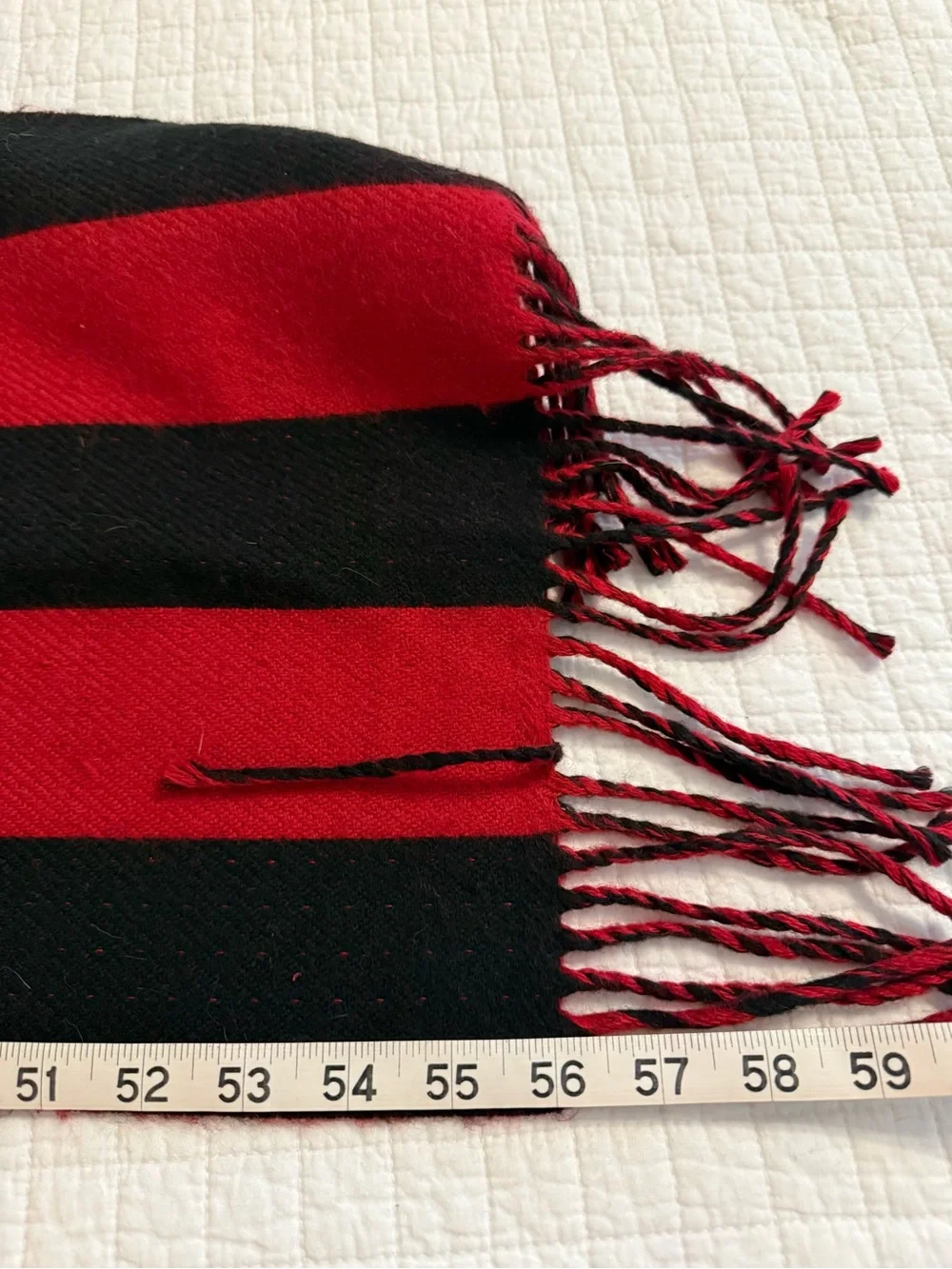 Vintage Esprit Bold Red & Black Striped Knit Scarf